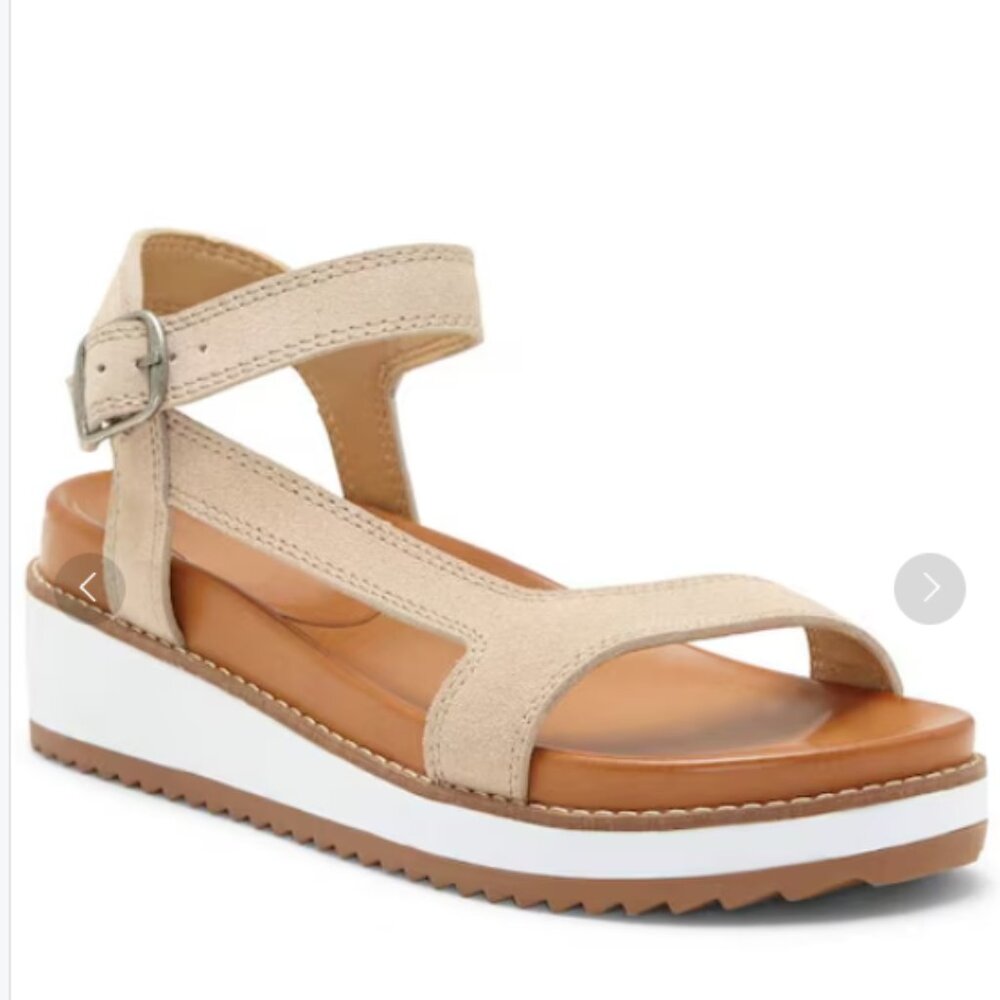 Lucky Brand Ibrien Leather Wedge Sandal (7.5)